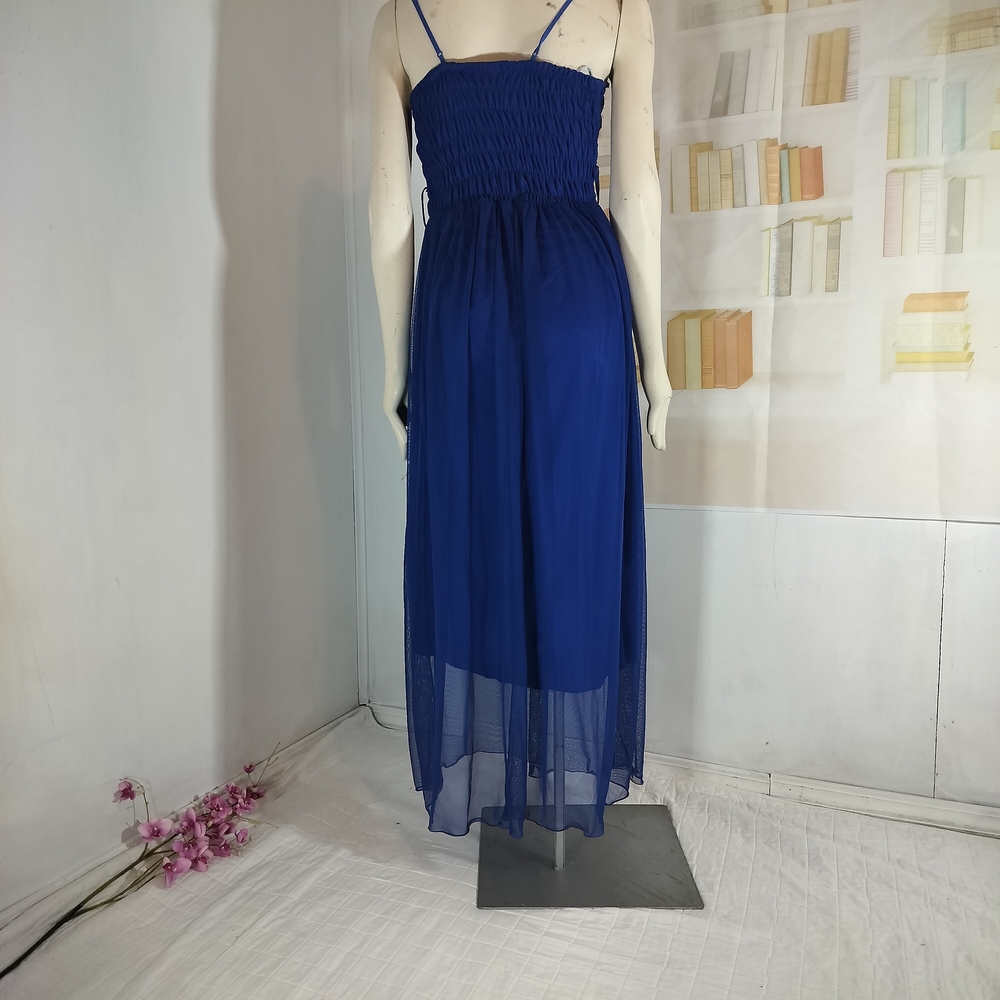 & Other Stories Royal Blue Smocked Maxi Dress
